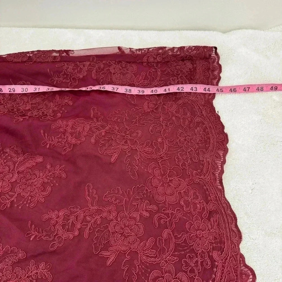 JS Collections Embroidered Blouson Midi Dress In Sangria Size 12 - Picture 13 of 13